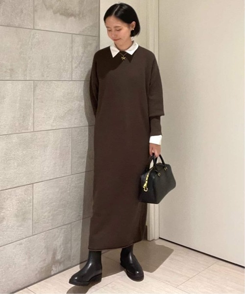 SLOBE IENA(スローブイエナ)の「《WEB限定/追加》ウォッシャブルスムース ニットワンピース(ワンピース・レディース・ブラック/ブラウン・FREE)」の22枚目の写真