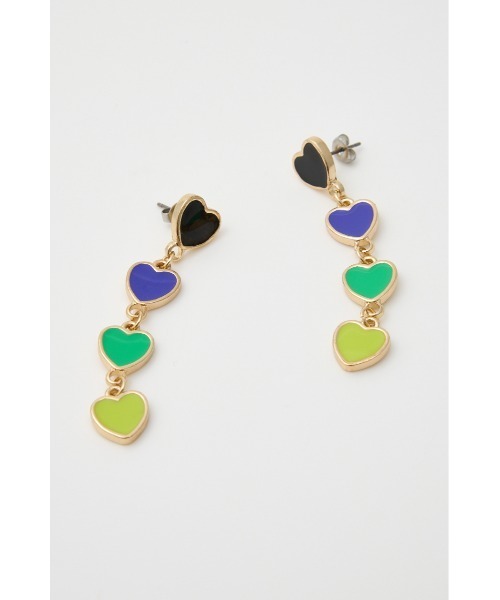 RODEO CROWNS WIDE BOWL（ロデオクラウンズワイドボウル）の「カラフルハート4連ピアス（ピアス（両耳用）・レディース・レッド系その他/ブラック系その他・FREE）」の3枚目の写真