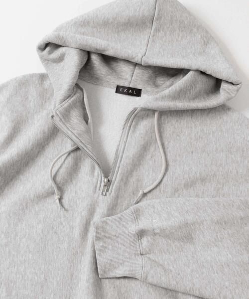 EKAL（エカル）の「QUICK DRY ハーフジップフーディー（スウェット・メンズ・グレー/ブラック・LARGE/MEDIUM）」の13枚目の写真