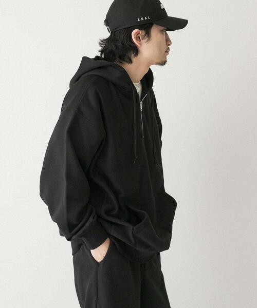 EKAL（エカル）の「QUICK DRY ハーフジップフーディー（スウェット・メンズ・グレー/ブラック・LARGE/MEDIUM）」の12枚目の写真