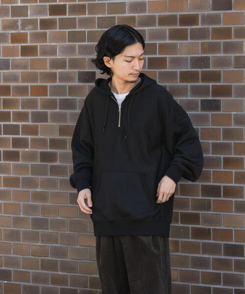 EKAL（エカル）の「QUICK DRY ハーフジップフーディー（スウェット・メンズ・グレー/ブラック・LARGE/MEDIUM）」の7枚目の写真