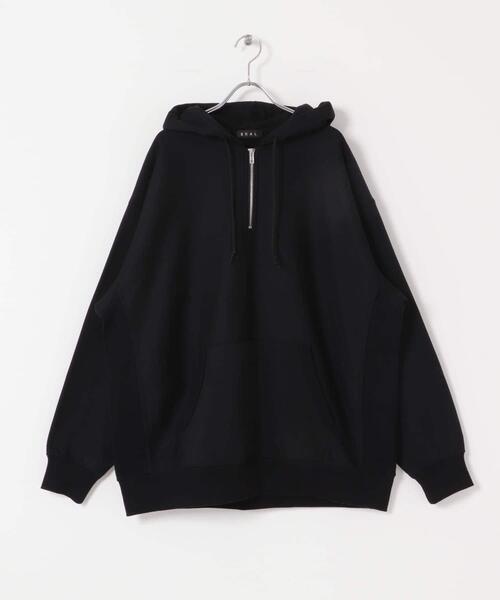 EKAL（エカル）の「QUICK DRY ハーフジップフーディー（スウェット・メンズ・グレー/ブラック・LARGE/MEDIUM）」の4枚目の写真