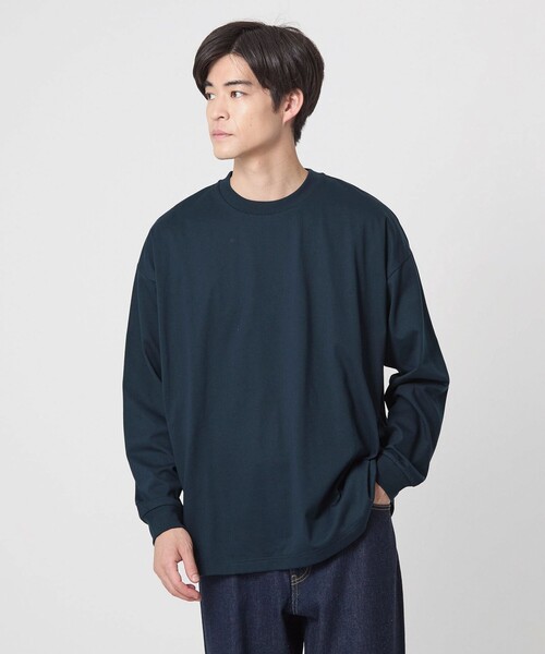 green label relaxing(グリーンレーベルリラクシング)の「【WEB限定】デイリールーズ Tシャツ -吸水速乾・抗菌-(Tシャツ/カットソー・メンズ・ホワイト/ライトグレー/ブラック/ライム/ターコイズブルー系/ネイビー/ロイヤルブルー・L/S/XL/XS/M)」の6枚目の写真