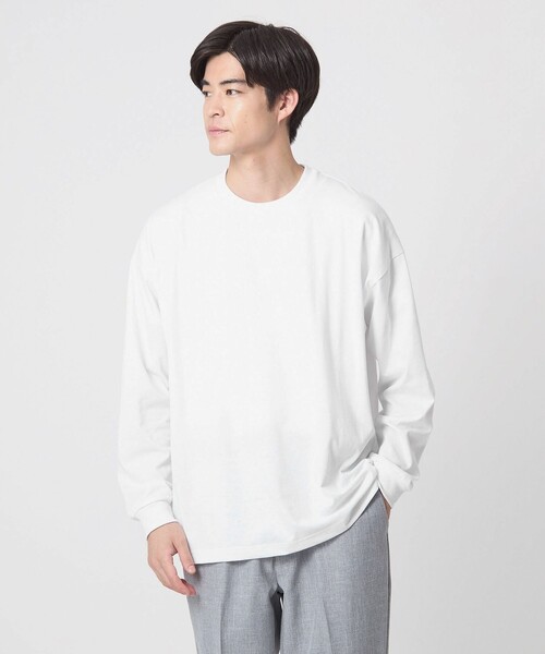 green label relaxing(グリーンレーベルリラクシング)の「【WEB限定】デイリールーズ Tシャツ -吸水速乾・抗菌-(Tシャツ/カットソー・メンズ・ホワイト/ライトグレー/ブラック/ライム/ターコイズブルー系/ネイビー/ロイヤルブルー・L/S/XL/XS/M)」の2枚目の写真