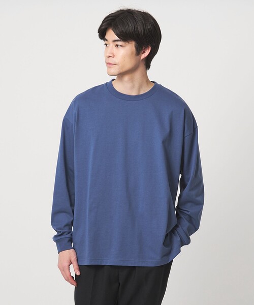 green label relaxing(グリーンレーベルリラクシング)の「【WEB限定】デイリールーズ Tシャツ -吸水速乾・抗菌-(Tシャツ/カットソー・メンズ・ホワイト/ライトグレー/ブラック/ライム/ターコイズブルー系/ネイビー/ロイヤルブルー・L/S/XL/XS/M)」の1枚目の写真