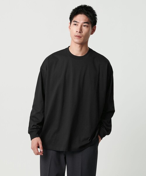 green label relaxing(グリーンレーベルリラクシング)の「【WEB限定】デイリールーズ Tシャツ -吸水速乾・抗菌-(Tシャツ/カットソー・メンズ・ホワイト/ライトグレー/ブラック/ライム/ターコイズブルー系/ネイビー/ロイヤルブルー・L/S/XL/XS/M)」の3枚目の写真