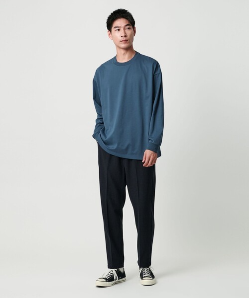 green label relaxing（グリーンレーベルリラクシング）の「【WEB限定】デイリールーズ Tシャツ -吸水速乾・抗菌-（Tシャツ/カットソー・メンズ・ホワイト/ライム/ネイビー/ターコイズブルー系/ライトグレー/ブラック/ロイヤルブルー・S/XS/XL/M/L）」の18枚目の写真