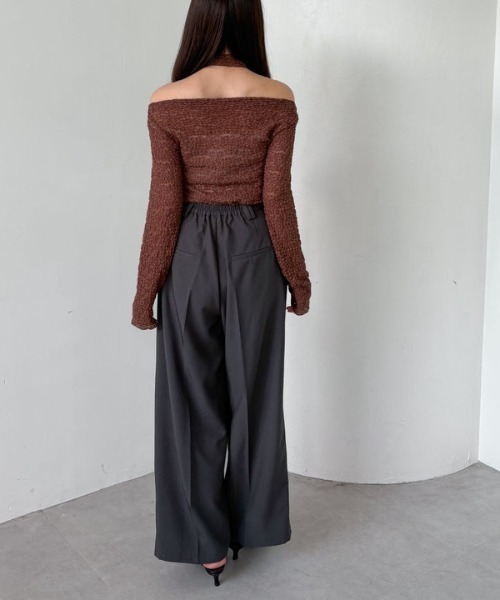 archives（アルシーヴ）の「タックドレープレースＴＯＰＳ（Tシャツ/カットソー・レディース・ブラック/モカ/アイボリー・MEDIUM）」の20枚目の写真