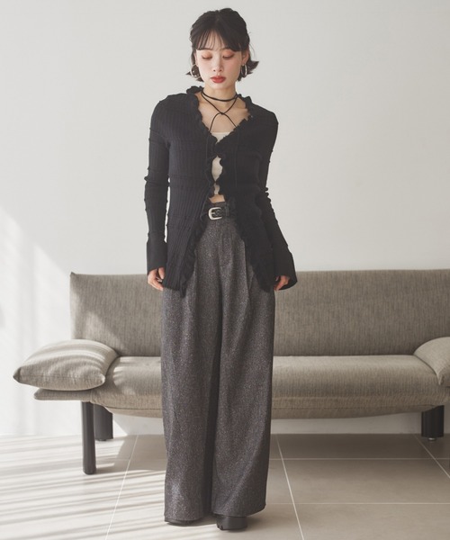 LAULEN(ローレン)の「tuck nuance wide pants /タックニュアンスワイドパンツ(その他パンツ・レディース・ブラック/ブラウン・S/M)」の12枚目の写真