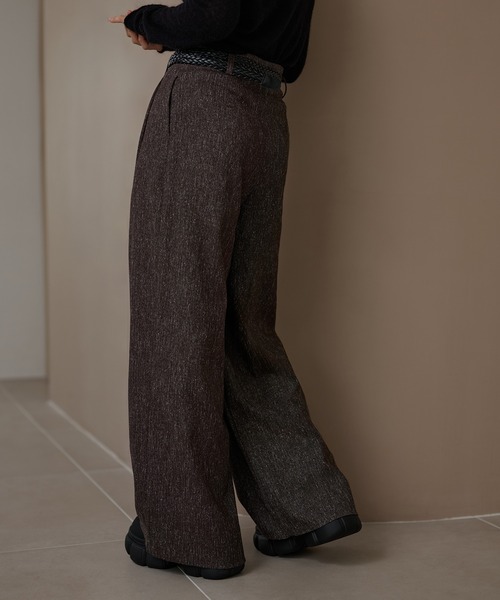 LAULEN(ローレン)の「tuck nuance wide pants /タックニュアンスワイドパンツ(その他パンツ・レディース・ブラック/ブラウン・S/M)」の16枚目の写真