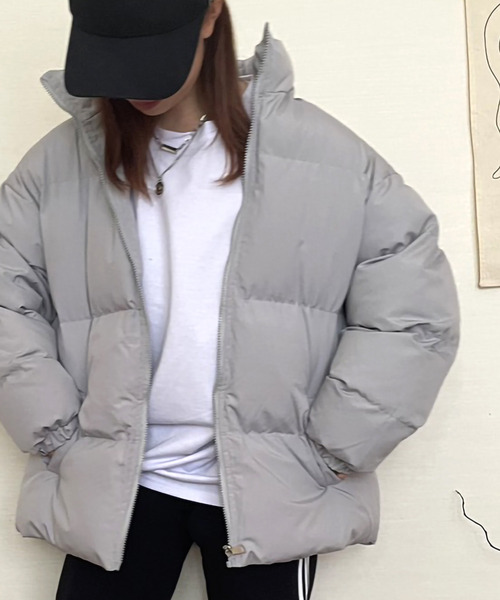 ARCADE(アーケード)の「オーバーサイズ ボリューム エコダウンジャケット スタンドカラーブルゾン【-ARCADE Limited Line-】(ダウンジャケット/コート・レディース・ライトブルー/ライトグリーン/ライトピンク/アイボリー/ブラック/グレー・L/M)」の3枚目の写真