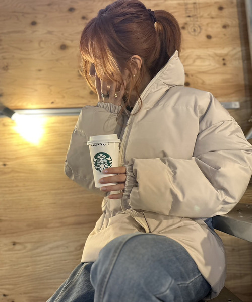 ARCADE(アーケード)の「オーバーサイズ ボリューム エコダウンジャケット スタンドカラーブルゾン【-ARCADE Limited Line-】(ダウンジャケット/コート・レディース・ライトブルー/ライトグリーン/ライトピンク/アイボリー/ブラック/グレー・L/M)」の7枚目の写真