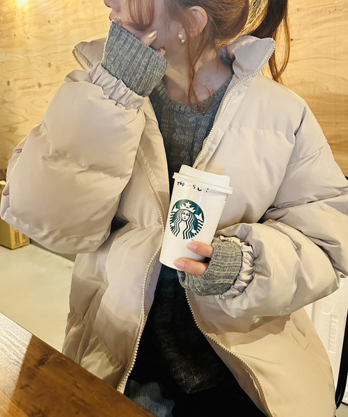 ARCADE(アーケード)の「オーバーサイズ ボリューム エコダウンジャケット スタンドカラーブルゾン【-ARCADE Limited Line-】(ダウンジャケット/コート・レディース・ライトブルー/ライトグリーン/ライトピンク/アイボリー/ブラック/グレー・L/M)」の10枚目の写真