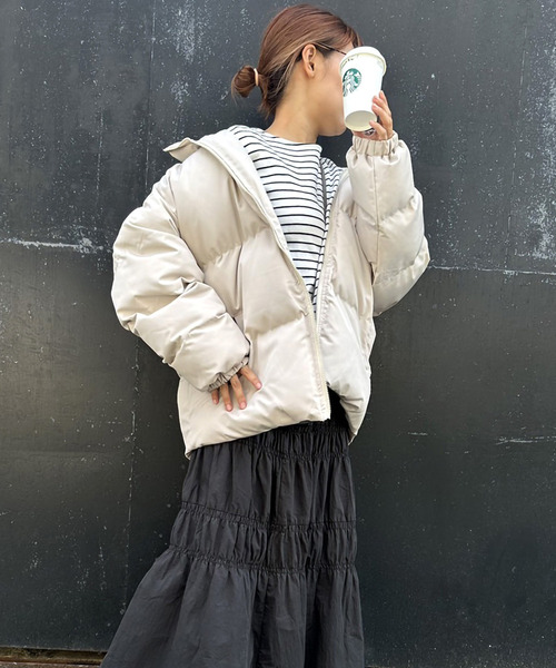 ARCADE(アーケード)の「オーバーサイズ ボリューム エコダウンジャケット スタンドカラーブルゾン【-ARCADE Limited Line-】(ダウンジャケット/コート・レディース・ライトブルー/ライトグリーン/ライトピンク/アイボリー/ブラック/グレー・L/M)」の13枚目の写真