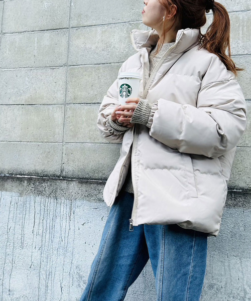 ARCADE(アーケード)の「オーバーサイズ ボリューム エコダウンジャケット スタンドカラーブルゾン【-ARCADE Limited Line-】(ダウンジャケット/コート・レディース・ライトブルー/ライトグリーン/ライトピンク/アイボリー/ブラック/グレー・L/M)」の15枚目の写真