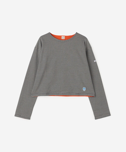 セール】ORCIVAL | コットン天竺 ボーダーボートネックプルオーバー