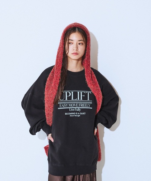 JEANASIS（ジーナシス）の「ヘビーウェイトウラケロゴBIGプルオーバー/599646（スウェット・レディース・ブラック/グレー/ボルドー・FREE）」の2枚目の写真