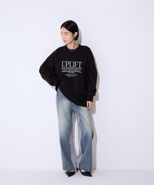 JEANASIS（ジーナシス）の「ヘビーウェイトウラケロゴBIGプルオーバー/599646（スウェット・レディース・ブラック/グレー/ボルドー・FREE）」の17枚目の写真