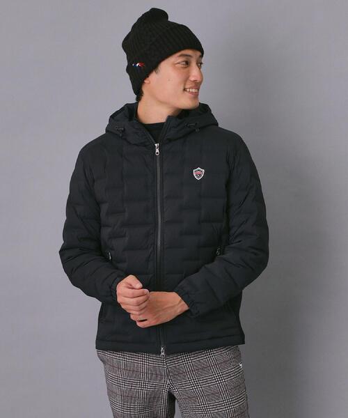 セール】【新レーベル ADABAT NAVY】フードロゴストレッチダウン