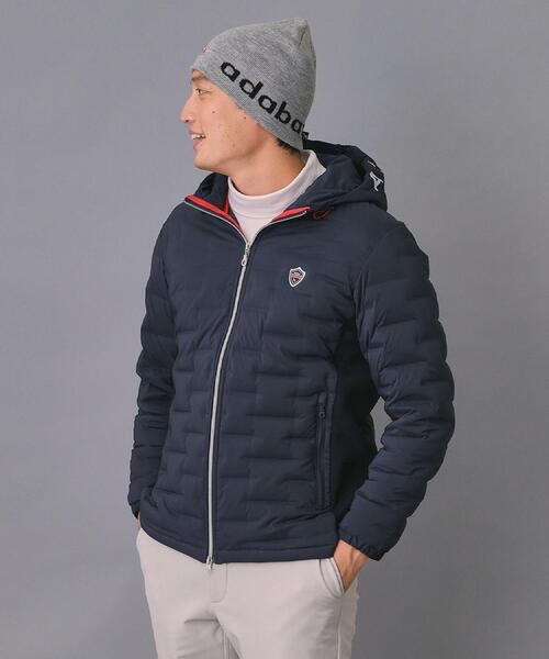 新レーベル ADABAT NAVY】フードロゴストレッチダウンジャケット