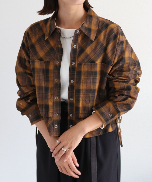 Y's ジャケット ブラウス シルク チェック Y's ジャケット ブラウス