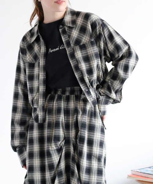 cepo(セポ)の「〈セットアップ対応〉チェックシャツドロストジャケット(シャツ/ブラウス・レディース・ブラック系/イエロー系・M)」の7枚目の写真