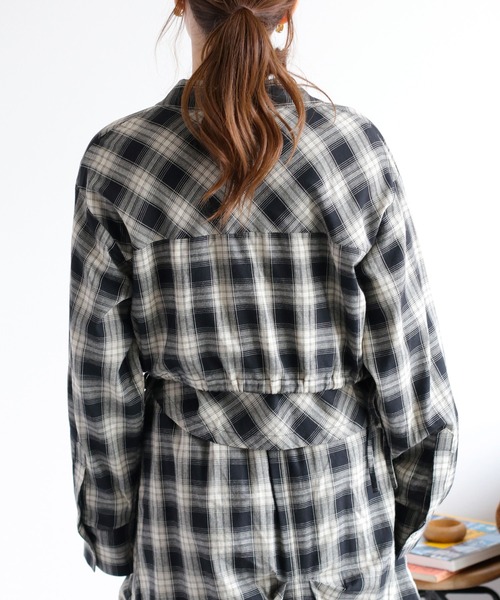 cepo(セポ)の「〈セットアップ対応〉チェックシャツドロストジャケット(シャツ/ブラウス・レディース・ブラック系/イエロー系・M)」の9枚目の写真