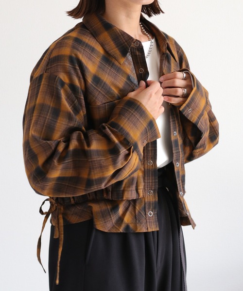 cepo(セポ)の「〈セットアップ対応〉チェックシャツドロストジャケット(シャツ/ブラウス・レディース・ブラック系/イエロー系・M)」の18枚目の写真