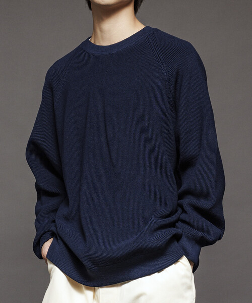 セール】限定展開 リラックスフィット 片畦編み クルーネック ニット
