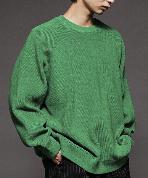 セール】限定展開 リラックスフィット 片畦編み クルーネック ニット