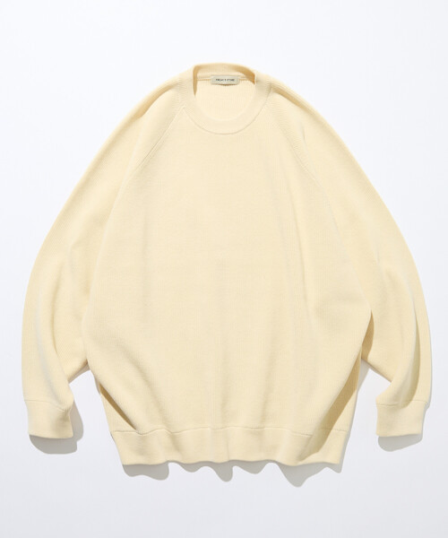 FREAK'S STORE(フリークスストア)の「限定展開 リラックスフィット 片畦編み クルーネック ニット(ニット/セーター・メンズ・ネイビー/チャコールグレー/グリーン/オフホワイト/ブラック・MEDIUM/SMALL/LARGE)」の19枚目の写真