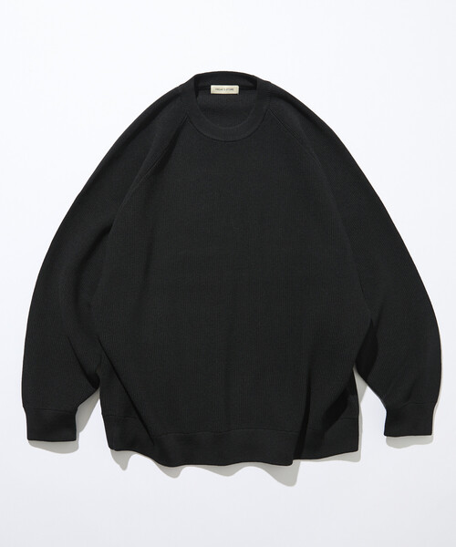 セール】限定展開 リラックスフィット 片畦編み クルーネック ニット