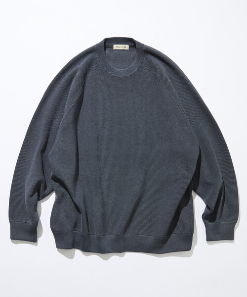 FREAK'S STORE(フリークスストア)の「限定展開 リラックスフィット 片畦編み クルーネック ニット(ニット/セーター・メンズ・ネイビー/チャコールグレー/グリーン/オフホワイト/ブラック・MEDIUM/SMALL/LARGE)」の9枚目の写真