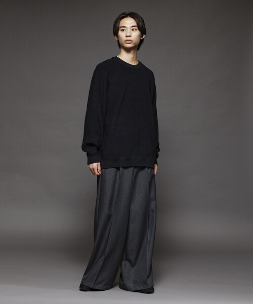 セール】限定展開 リラックスフィット 片畦編み クルーネック ニット