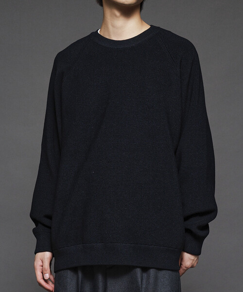 セール】限定展開 リラックスフィット 片畦編み クルーネック ニット