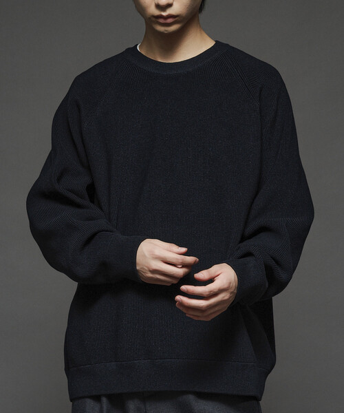 セール】限定展開 リラックスフィット 片畦編み クルーネック ニット