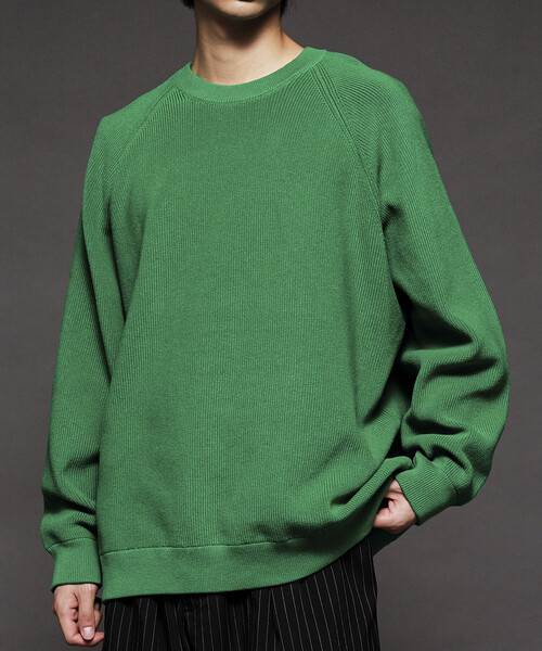 セール】限定展開 リラックスフィット 片畦編み クルーネック ニット