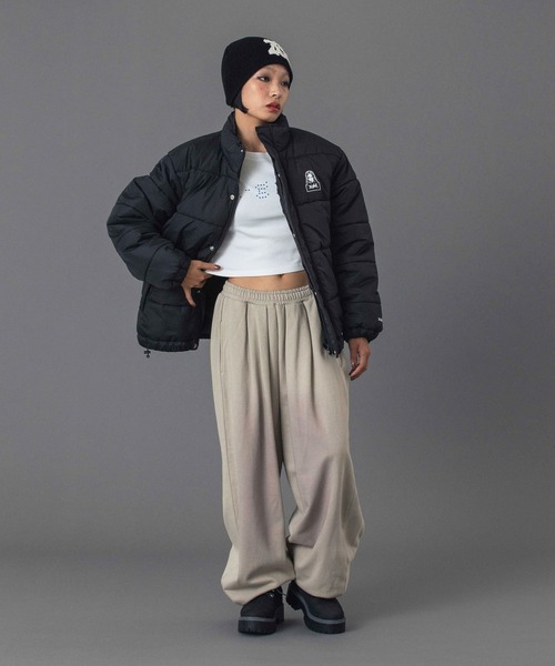 X-girl（エックスガール）の「SPRAY PRINT BALLOON SWEAT PANTS（スウェットパンツ・レディース・アッシュ/チャコール/ベージュ・S/M）」の5枚目の写真