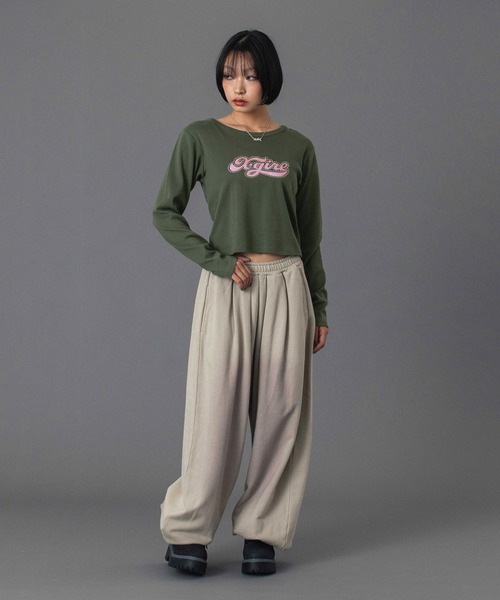 X-girl（エックスガール）の「SPRAY PRINT BALLOON SWEAT PANTS（スウェットパンツ・レディース・アッシュ/チャコール/ベージュ・S/M）」の11枚目の写真