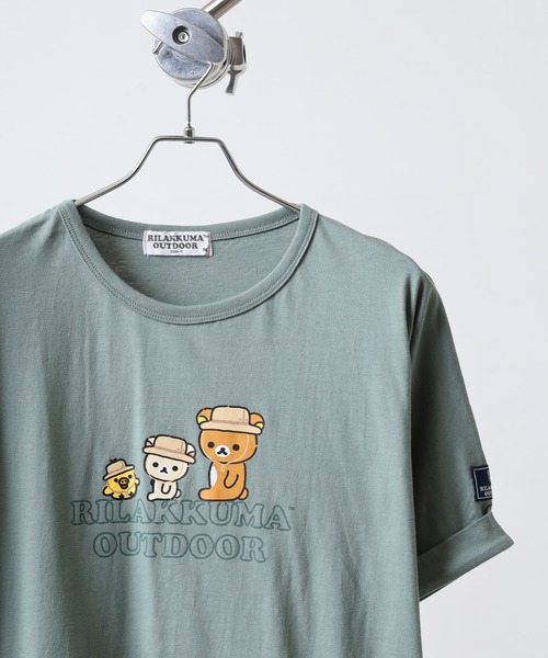 FUNALIVE(ファンアライブ)の「リラックマアウトドア プリント裾バルーン半袖Tシャツ(Tシャツ/カットソー・メンズ・ライトカーキ/ベージュ/チャコール・LL/L/M)」の3枚目の写真