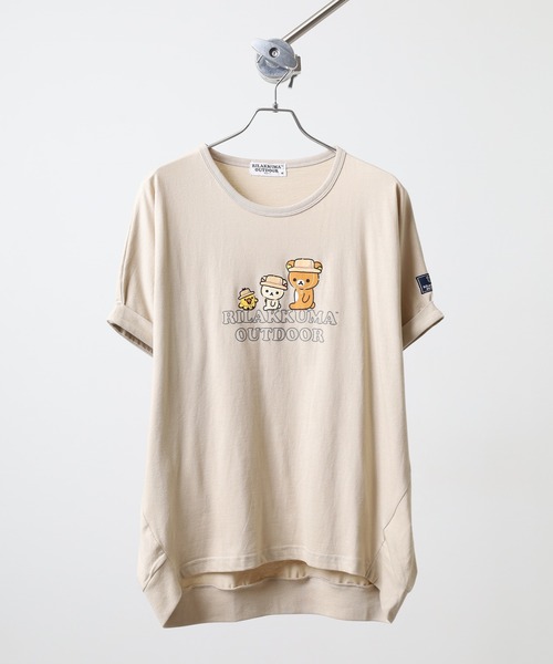 FUNALIVE(ファンアライブ)の「リラックマアウトドア プリント裾バルーン半袖Tシャツ(Tシャツ/カットソー・メンズ・ライトカーキ/ベージュ/チャコール・LL/L/M)」の6枚目の写真