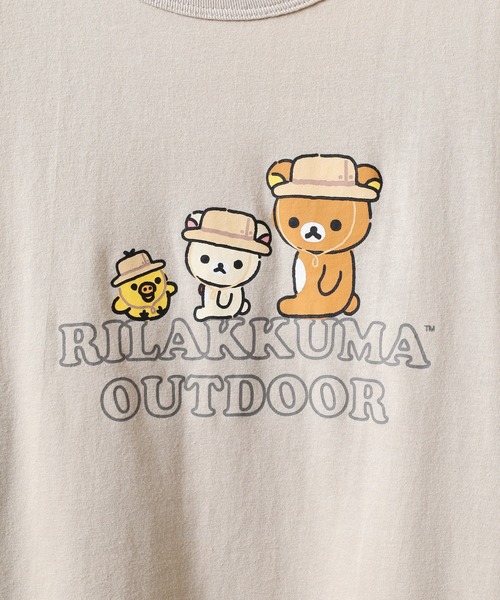 FUNALIVE(ファンアライブ)の「リラックマアウトドア プリント裾バルーン半袖Tシャツ(Tシャツ/カットソー・メンズ・ライトカーキ/ベージュ/チャコール・LL/L/M)」の8枚目の写真