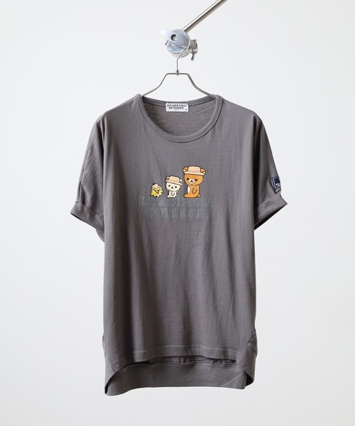 FUNALIVE(ファンアライブ)の「リラックマアウトドア プリント裾バルーン半袖Tシャツ(Tシャツ/カットソー・メンズ・ライトカーキ/ベージュ/チャコール・LL/L/M)」の4枚目の写真