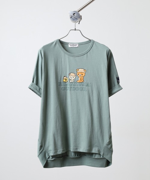 FUNALIVE(ファンアライブ)の「リラックマアウトドア プリント裾バルーン半袖Tシャツ(Tシャツ/カットソー・メンズ・ライトカーキ/ベージュ/チャコール・LL/L/M)」の5枚目の写真