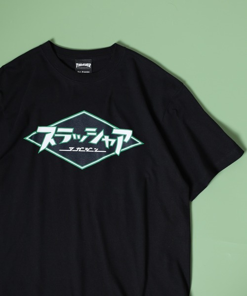 THRASHER(スラッシャー)の「THRASHER 5.6ozカタカナ ダイアモンドロゴ 半袖Tシャツ(Tシャツ/カットソー・メンズ・ブラック/ホワイト・XL/M/L)」の1枚目の写真