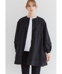 sono ノーカラー ブラック ドット柄ジャケット sono ノーカラー ブラック ドット柄ジャケット ドット柄