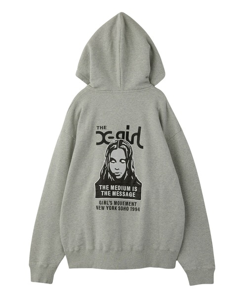 X-girl（エックスガール）の「FACE PATCH AND LOGO ZIP UP SWEAT