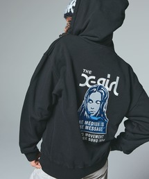 X-girl(エックスガール)のFACE PATCH AND LOGO ZIP UP SWEAT HOODIE(パーカー)
