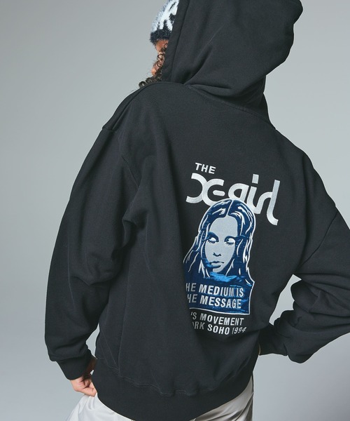 FACE PATCH AND LOGO ZIP UP SWEAT HOODIE（パーカー）｜X-girl