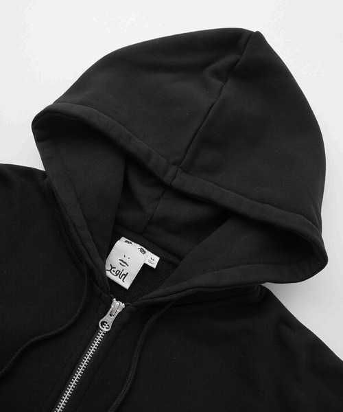 X-girl（エックスガール）の「FACE PATCH AND LOGO ZIP UP SWEAT HOODIE（パーカー・レディース・アッシュ/ブラック/ネイビー・S/M）」の10枚目の写真